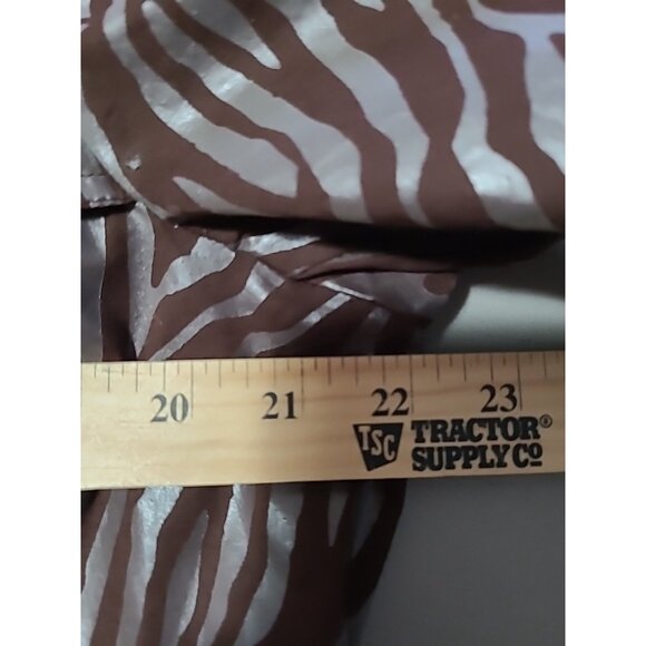 Zoe D Trench Coat Jacket Brown Long Sleeve Button Up Lined Outerwear Coat Zebra - Picture 2 of 12